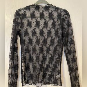 NWOT Black Lace Top